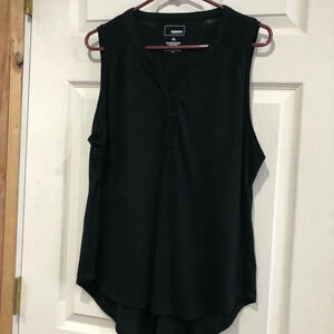 Sonoma Black Tank Top with Buttons and Ruching XL